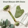 huefull Gua Sha Facial Tools & Jade Roller Set for Skin Care, Reduce Puffiness and Improve Wrinkles, Guasha Tool for Face, Gua Sha Stone Self Care Gift for Woman Man