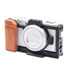 Camera Cage for Sony ZV-1 II/ZV-1F / ZV-1 Camera, with Wooden Handle Grip,Equipped with 3/8 "and 1/4" Screw Holes and Cold Shoe Extension for Microphone/Light.