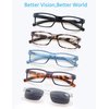 MODFANS 5-Pack Reading Glasses 1.0 Mens/Womens,Readers Comfort Spring Hinges,Sun Reader