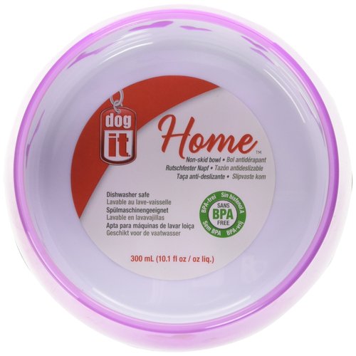 Dogit Dog Food and Water Bowl, BPA-Free Dog Dish, Non-Skid Dog Bowl, Pink, 90411, 10.1 oz