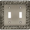 Franklin Brass Paisley Wall Plate, Brushed Satin Pewter Double Switch Cover Switch Cover, 1-Pack, 64039