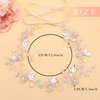 Oriamour Bridal Headpiece Wedding Crystal Headband With Leaves and Freshwater Pearl Hair Accessories For Bride Flower Girl (Silver)