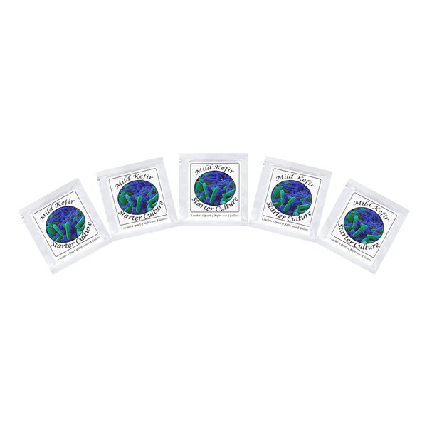 Kefir Starter Cultures - Pack of Freeze-Dried Culture Sachets For Creamy and Mild Milk Kefir (5 sachets)