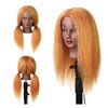 14 inches Mannequin Head Cosmetology Doll Head Manikin Practice Head for Hairdresser Practice Braiding Hair styling with Wig Clamp Stand (Golden)