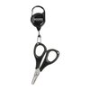 Booms Fishing S01 Fishing Scissors for Braided Line, Fishing Line Cutter Saltwater and Freshwater, Fishing Serrated Shears with Retractor, 3.9” Black