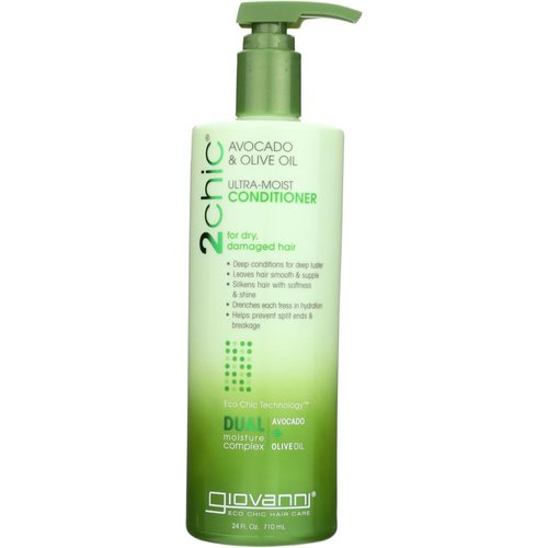 Giovanni Cosmetics 2chic Ultra Moist Avocado and Olive Oil Conditioner, 24 oz (Pack of 4)