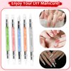 Abeillo 5PCS Nail Art Sculpture Pen, Dual Tipped Silicone Nail Tools, 3D Nail Sculpting Gel Pen, Rhinestone Nail Polish Brushes for Design Nail Foil Carving Drawing Effect Shaping Drawing