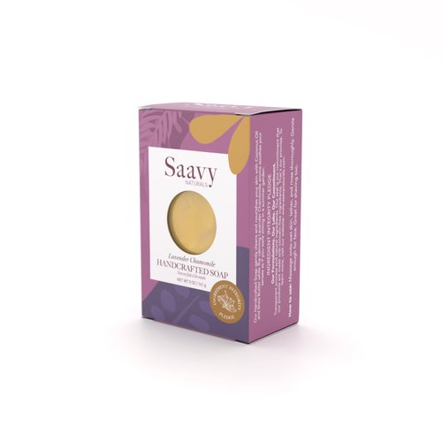 Saavy Naturals Lavender Chamomile Handmade Soap Bar, Moisturizing Formula Vegan Soaps, Organic Bath Soap Bars for Women, Creamy Lather Soap Gift Sets for Women, 5 Oz, 2 Pack