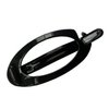 Parcelona French Small Plain Oval Black Ponytail Holder No Metal Hair Clip Barrette