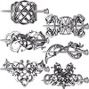 6 Pieces Celtic Hair Slide Hairpin Celtic Knot Hair Stick Vintage Metal Hair Barrette Hair Clips Hair Pin Hair Accessories for Women Girls (Silver)