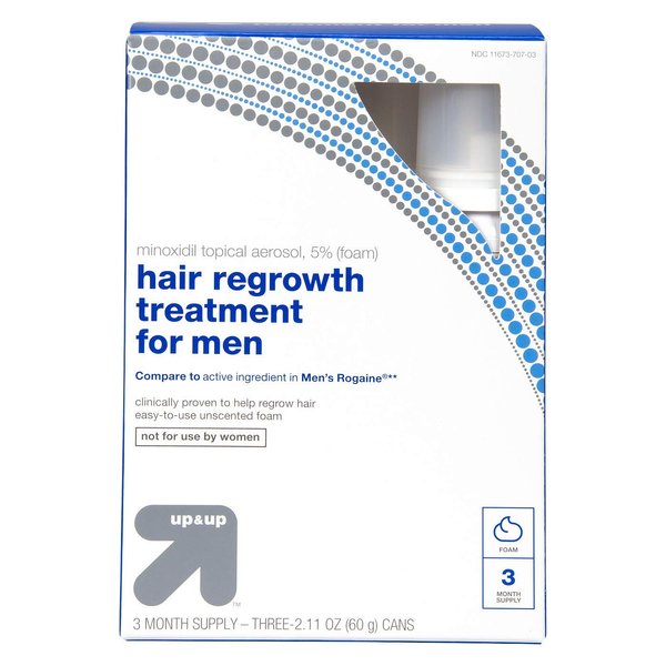 Up and up or up & up (Target) Minoxidil Topical Aerosol 5% (Foam) Unscented Hair Regrowth Treatment for Men