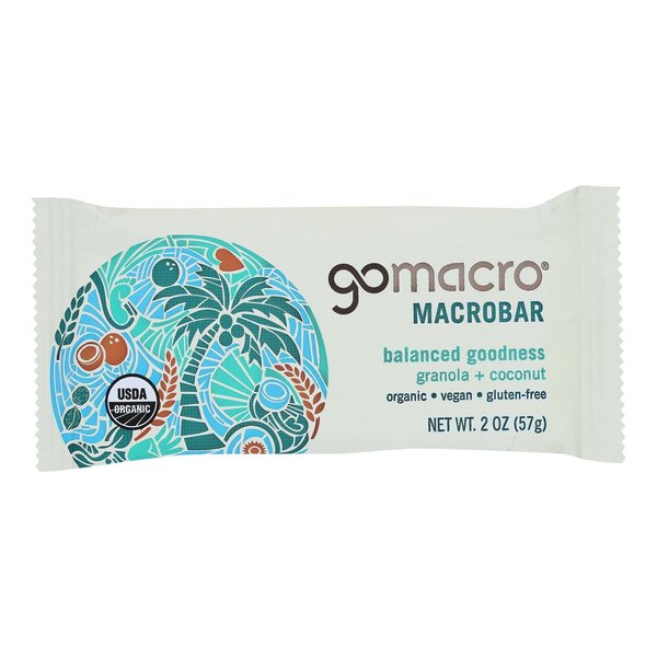 GoMacro Organic Macrobar, 2 oz bars, Peanut Butter Chocolate Chip, 12 bars(Pack of 12)
