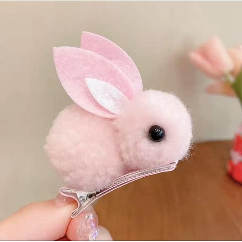 4Pcs Plush Bunny Hair Clips, Cute Bunny Hair Claw Clips for Womens Bunny Hair Clip Mini Hair Clips, Girls, Rabbit Hair Clip, Hold Hair Clip Easter Plush Rabbit Hairpin for Thin Hair Hold Hair Clip