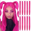 RYLAI Hot Pink Hair Extensions Clip in Halloween - Hair Accessories for Kids Girls Fairy Hairpieces Long Straight Color Hair Extensions 22" 10pcs