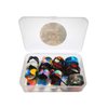 Thumb Finger Picks Plectrum With Plastic Picks Case, 1 Dozen (3 Pairs) SUNLP Celluloid Guitar thumb finger picks Mandolin Banjo thumb finger picks and Free 8pcs 0.46mm Guitar Picks (Mix Color)