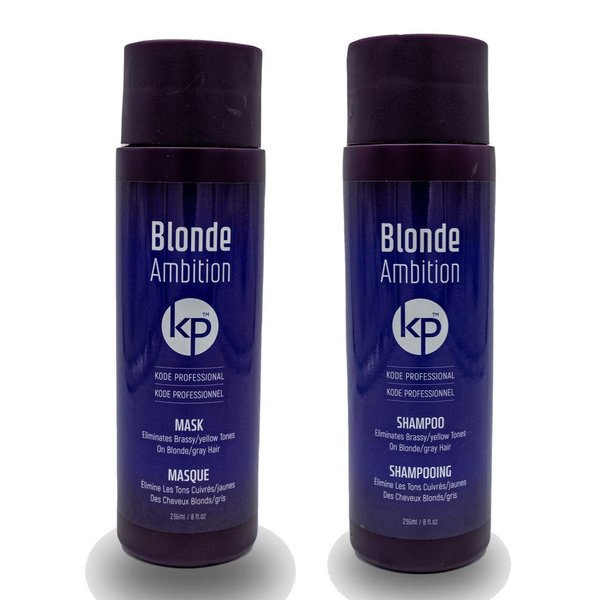 Blonde Ambition Purple Toning Shampoo and Conditioner Set, 8 floz by Kode Professional