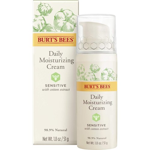 Burt's Bees Daily Face Moisturizer Cream for Sensitive Skin, 1.8 Ounces