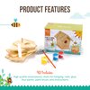 Beetle & Bee Build A Bird Bungalow - DIY Kid Art Craft Outdoor Birdhouse Kit, House Painting Kit for Kids, Hardware Glue Included- 4 Paints, 1 Brush, 7 Wooden Pcs, Chain For Tree Hanging Age 5+