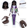ONEST 2 Sets 11.5 Inch African American Dolls Include 2 Pieces Black Girl Doll and Black Boy Doll, 2 Pieces Handmade Doll Clothes, 2 Pairs of Doll Shoes