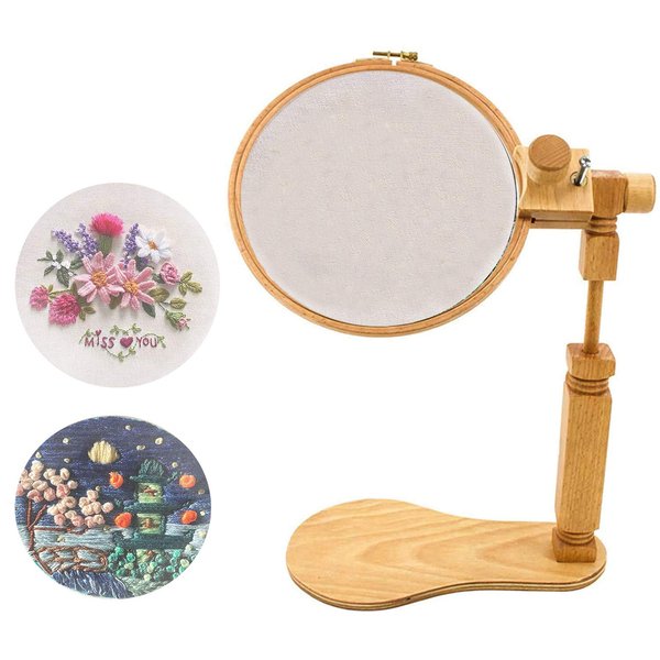 Rotated Embroidery Frame Stand, Wooden Embroidery Frame Rotatable Hoop, for Most Size Art Craft Handy Sewing Christmas Decorations of Hoops (1)