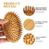 Bamboo Hair Brush for Hair Growth, Natural Bamboo Bristles Detangling Hairbrush Wood Scalp Massager Brush Portable Travel Scalp Massage Brush Wooden Air Cushion Hair Brush for Women