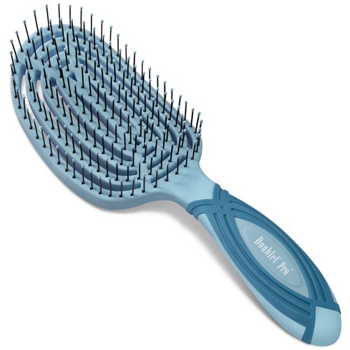 NuWay 4HAIR DoubleC PRO U.S. Patented Double Curved Detangling Brush is Hair Dryer Safe (Sea Foam)