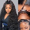 ROYAL IMPRESSION Deep Wave Lace Front Wigs Human Hair 4x4 HD Transparent Lace Closure Wigs for Black Women Glueless Wigs 180% High Density Human Hair Wigs Pre Plucked with Baby Hair (24 Inch)