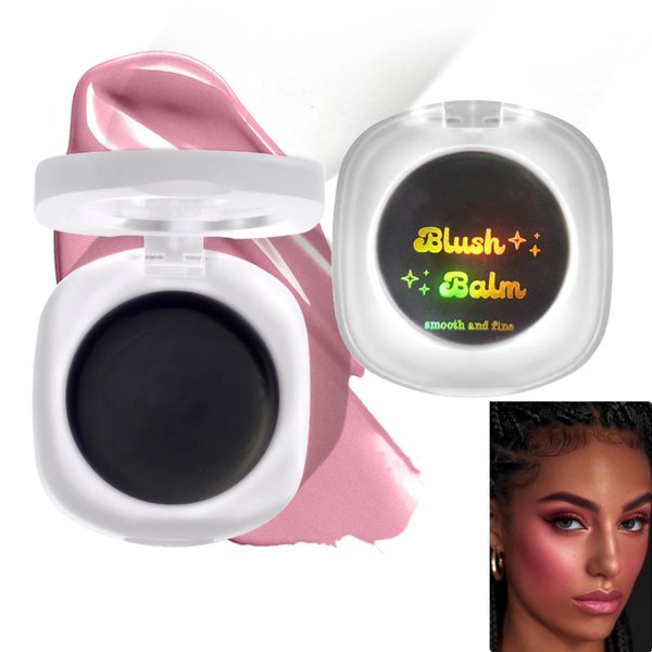 Color Changing Blush,Magical Temperature Change Powder Blusher Cream For Cheeks ，Eyes And Lips Tint Makeup,Lasting Moisturizing Rouge, Brightening, High Gloss Black Powder Blusher Cream (#02 Rose)