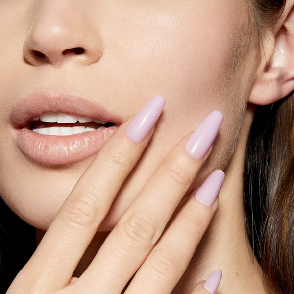 Static Nails Reusable Pop-On Manicure Set, Non-Damaging Glue-On Nails (Willow Long Coffin) - False Nails with Static Nail Glue, Nail Set, Fake Acrylic Press On Nails