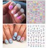 8 Sheets Easter Nail Art Stickers Easter Egg Rabbit Nail Decals 3D Self Adhesive Nail Stickers Easter Egg Cute Bunny Cartoon Nail Designs Easter Nail Art Supplies for Women Girls Manicure Accessories