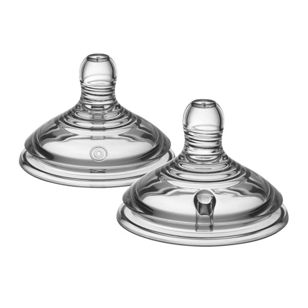 Tommee Tippee Closer to Nature Extra Slow Flow Baby Bottle Nipples, 0m+ – 2pk