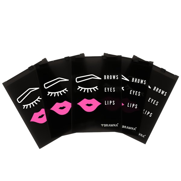 BRAWNA 70 pcs Eyebrow Microblading Aftercare Bags - 4x6 inches - Lash Extension Aftercare Bags - PMU Suppies - Lipstick Travel Pouch - Makeup Mini Cosmetic Bags - Microblading Supplies - PMU kit Black