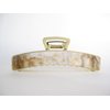 Generic Long gold metal and brown beige marbled acrylic hair claw clip