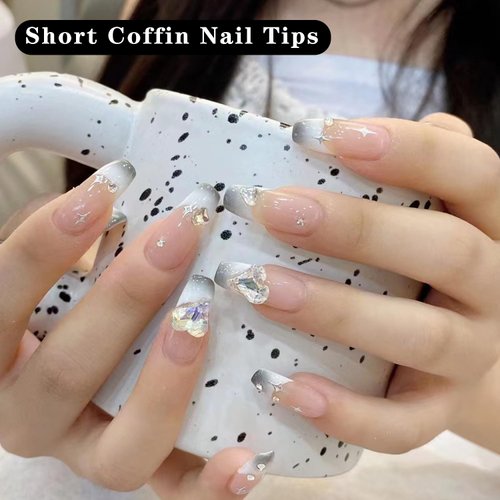 300PCS Short Coffin Nail Tips, Half Cover No C Curve Nail Tips, 12 Sizes Full Matte Coffin Nails Tips for Acrylic Nails Professional, Acrylic Short Press on nails for Nail Extension at Home DIY Salon