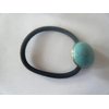 Hair Tie, Genuine Gemstone 20mm Turquoise Magnesite Cabochon Hair Tie with Elastic +Gift Bag