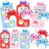 ORIENTAL CHERRY Valentines Day Gifts for Kids - 24 Pack Axolotl Plush Toys Keychains with Valentines Gifts Cards for Boys Girls Toddlers Friends Classroom School Exchange Party Favors