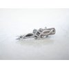 Extra tiny small silver metal slim alligator hair clip for fine thin hair (Clip quantity: 2 clips)