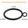 30 PCS Curtain Rings, 1.5 Inch Curtain Rings Metal Drapery Ring for Curtain Rods Black