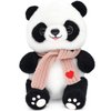 9.8'' Panda Dolls with Love Heart Scarf, Soft Stuffed Plush Animal Toys Plushies Valentines Day Decor Birthday Gifts for Her/Girlfriend Lover Mom Kids (Pink)