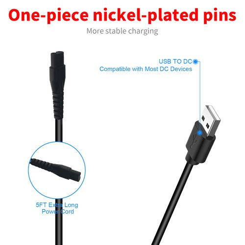 Charger for OLOV Electric Groin Hair Trimmer Ball Trimmer for Men Nose Hair Trimmer, Replacement Charging Cable for OLOV Power Cord Adapter