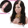 Voloria 10A Brazilian Human Hair U Part Lace Front Wig with Baby Hair Natural Black Color for Women 130% Density 20inch