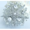 Sindary Wedding Headpiece 3.15" Pearl Rhinestone Crystal Bridal Starfish Hair Comb HZ6412 (Silver-Tone Clear)