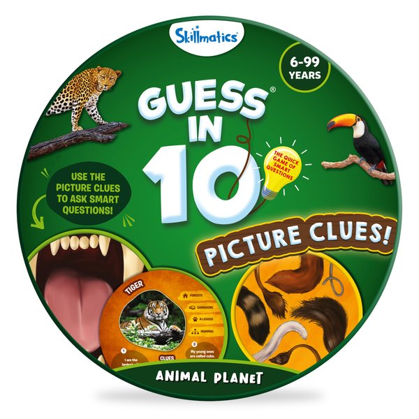 Skillmatics Card Game - Guess in 10 Picture Clues Animal Planet, Stocking Stuffers, Perfect for Kids and Families Who Love, Educational Games, Board Games, Gifts for Ages 6, 7, 8, 9 and Up