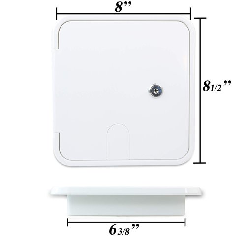 RV Camper Trailer Motorhome Power Cord Hatch Electrical Access Door (White-1801LW)