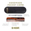 Kent NU19 Gift Set, with OT Fine Tooth/Wide Tooth Pocket Comb for Hair, Mustache and Beard for Men, Women and Kids. Travel Set with Leather Pouch and Stainless Steel Nail File. Handmade in England