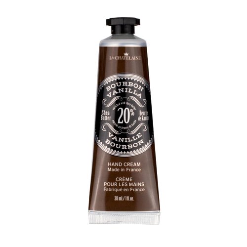 La Chatelaine 20% Shea Butter Hand Cream Travel Size, Men, Unisex, Organic Argan Oil, Moisturizing, Nourishing, Extra-Rich Hand Lotion, Made in France, Paraben Free, 1 oz / 30ml (Bourbon Vanilla)