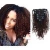 ABH AmazingBeauty Hair 3C 4A Kinkys Curly Ombre Hair Extensions Double Weft Real Remy Human Hair for African American, Natural Black Fading into Chocolate Brown Two Tone Color TN-4, 18 Inch