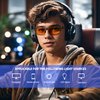 ANYLUV Gaming Glasses for Men Anti Blue Light Computer Glasses Rectangle Al-Mg Metal Frame UV400 Mens Blue Light Screen Blocker