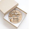 Family Where Life Begins and Never Ends Personalized 3 Inch Ceramic Christmas Ornament With Gift Box (4 Names)
