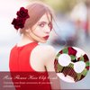 Waydress 12 Pieces Rose Flower Hair Clip Rose Bridal Hair Pins Rose Brooch Wedding Hair Accessories for Women Party Flamenco Dancer